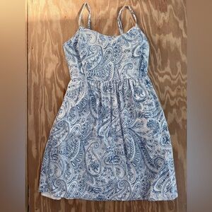 GAP White and Blue Paisley Strap Sundress